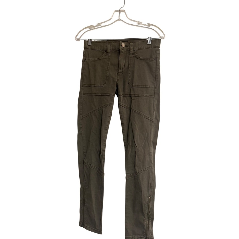 BDG Urban Outfitters Womens Olive Green Moto Utility Skinny‎ Pants Ankle Zip 26